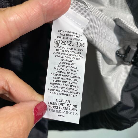 LL Bean Women Black 100% Nylon Weatherproof Trail Model Rain Jacket Size 1X Plus - Picture 8 of 9